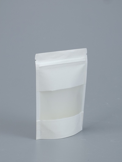 Пакет Zip-lock Крафт, белый, с прямоугольным окном 10×15 см