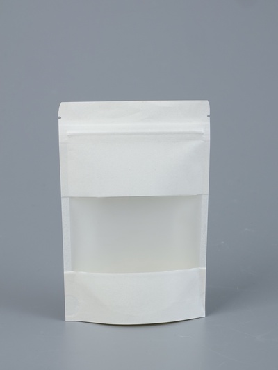 Пакет Zip-lock Крафт, белый, с прямоугольным окном 10×15 см