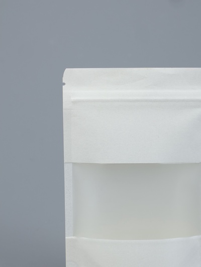 Пакет Zip-lock Крафт, белый, с прямоугольным окном 10×15 см
