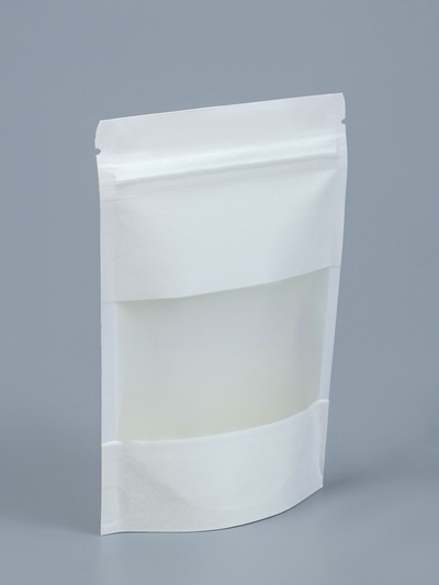 Пакет Zip-lock Крафт, белый, с прямоугольным окном 10×15 см