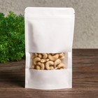Пакет Zip-lock Крафт, белый, с прямоугольным окном, 12×20 см - Фото 1