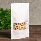 Пакет Zip-lock Крафт, белый, с прямоугольным окном, 12×20 см - Фото 2