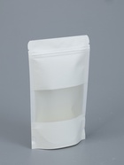 Пакет Zip-lock Крафт, белый, с прямоугольным окном, 12×20 см - Фото 2