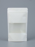 Пакет Zip-lock Крафт, белый, с прямоугольным окном, 12×20 см - Фото 3