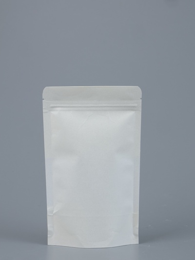 Пакет Zip-lock Крафт, белый, с прямоугольным окном, 12×20 см