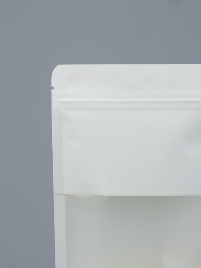 Пакет Zip-lock Крафт, белый, с прямоугольным окном, 12×20 см