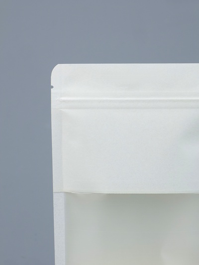 Пакет Zip-lock Крафт, белый, с прямоугольным окном, 12×20 см