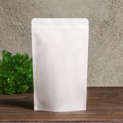 Пакет Zip-lock Крафт, белый, с прямоугольным окном 16×26 см