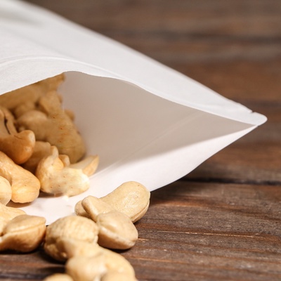 Пакет Zip-lock Крафт, белый, с прямоугольным окном 16×26 см