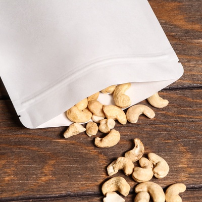 Пакет Zip-lock Крафт, белый, с прямоугольным окном 16×26 см