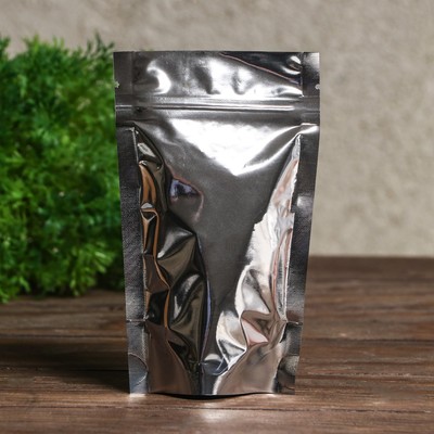 Пакет Zip-lock ПП, металлизированный, со сплошным окном, 9×15 см
