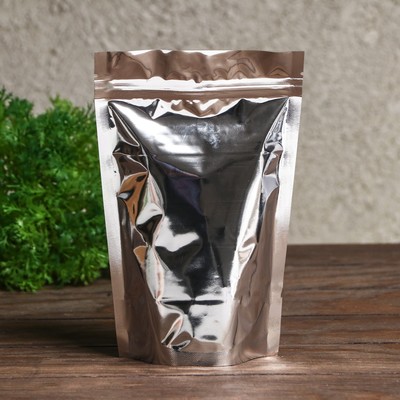 Пакет Zip-lock ПП, металлизированный, со сплошным окном, 13×20 см