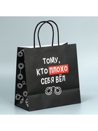 Пакет подарочный крафтовый, упаковка, «Плохо», 22 х 22 х 11 см 9304742 - фото 16675100