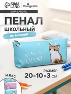 Пенал школьный на молнии Calligrata «Котик», 1 отделение, плоский, МИКС - Фото 1