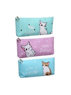 Пенал школьный на молнии Calligrata «Котик», 1 отделение, плоский, МИКС - Фото 4