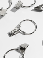 Набор для штор, кольцо разъёмное, d=36/41 мм, 10 шт., зажим, 33×11 мм, 10 шт., цвет серебряный - Фото 2