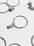 Набор для штор, кольцо разъёмное, d=52/58 мм, 10 шт., зажим, 33×11 мм, 10 шт., цвет серебряный - Фото 2