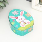 Металлическая шкатулка - яйцо «Зайчик с охапкой раскрашенных яиц», для украшений, хранения мелочи, 11.7×9.2×4.5 см - Фото 2