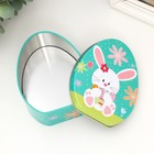 Металлическая шкатулка - яйцо «Зайчик с охапкой раскрашенных яиц», для украшений, хранения мелочи, 11.7×9.2×4.5 см - Фото 4