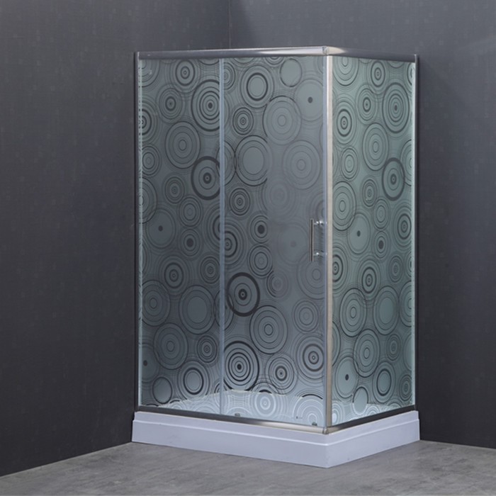 Душевое ограждение Comforty 33P, матовое стекло с рисунком узоры, 120х80х192,5 см
