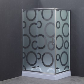Душевое ограждение Comforty 33R, матовое стекло с рисунком круги, 120х80х192.5 см