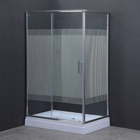 Душевое ограждение Comforty 33V, прозрачное стекло с рисунком линии, 120х80х192.5 см