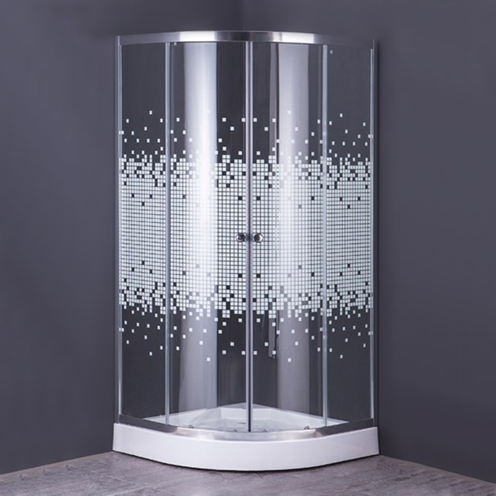 Душевое ограждение Comforty 34М, прозрачное стекло, с рисунком мозаика, 90х90х192,5 см