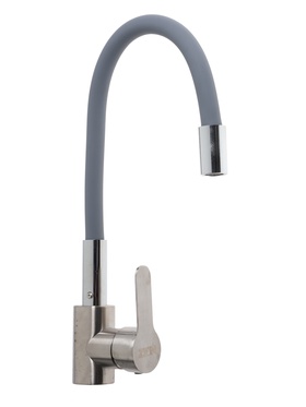 УЦЕНКА Смеситель для кухни ZEIN Z2753, гибкий излив, картридж 35 мм, нерж. сталь 9505751