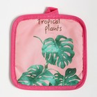 Кухонный набор 2 предмета Доляна "Tropical" цвет розовый прихватка 17х17 см, варежка 25х16 см,100% п/э 9241961