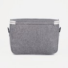 Термосумка на молнии, объём 5.7 л, наружный карман, регулируемый ремень, серая - Фото 2