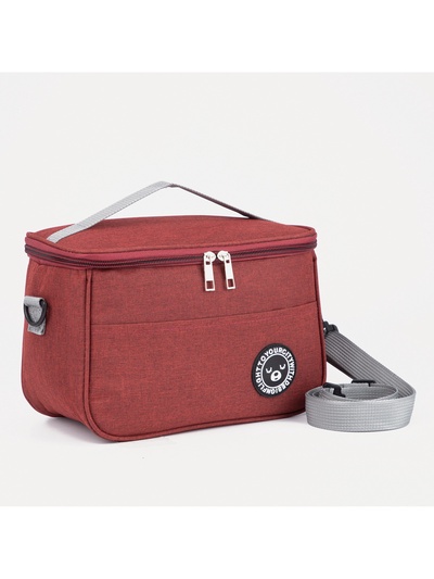 Термосумка на молнии 5.7 л, длинный ремень, красная
