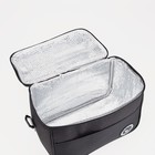 Термосумка на молнии, объём 8 л, наружный карман, регулируемый ремень, чёрная - Фото 3