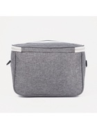 Термосумка на молнии, объём 8 л, наружный карман, регулируемый ремень, серая - Фото 2