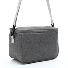 Термосумка на молнии, объём 8 л, наружный карман, регулируемый ремень, цвет серый - Фото 3