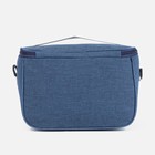 Термосумка на молнии, объём 8 л, наружный карман, регулируемый ремень, синяя - Фото 2