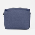 Термосумка на молнии, объём 12.5 л, наружный карман, регулируемый ремень, синяя - Фото 2