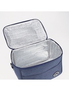 Термосумка на молнии, объём 12.5 л, наружный карман, регулируемый ремень, синяя - Фото 3