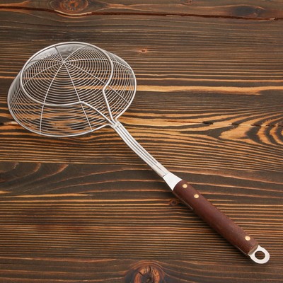 Дуршлаг-сито Шафран, d=18 см, с деревянной ручкой, металл