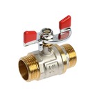 Кран шаровой STT, наружная/наружная резьба 3/4", бабочка, никелированная латунь - фото 22956622