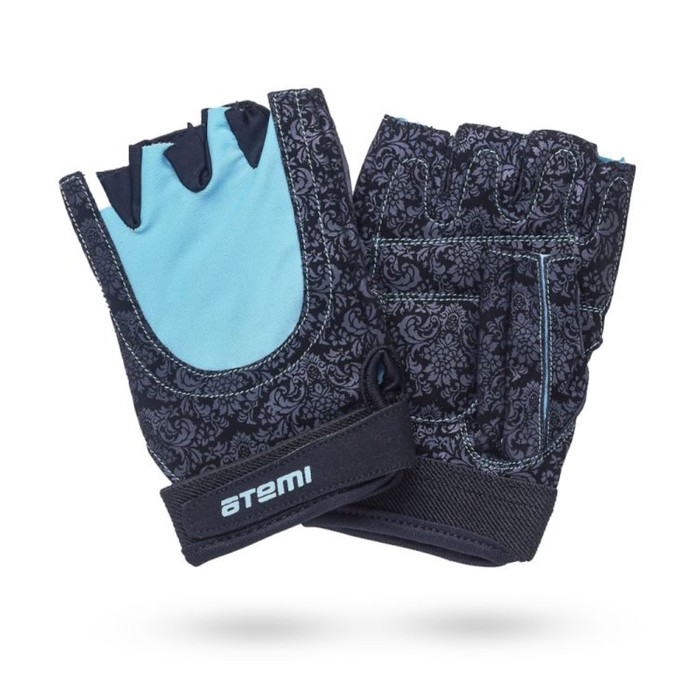 Перчатки для фитнеса Atemi AFG06BES, черно-голубые, размер S - Фото 1