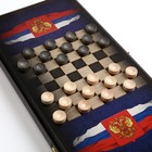 Нарды деревянные большие, настольная игра "Герб", 40 x 40 см, с полем для игры в шашки - Фото 3