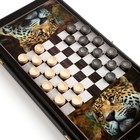 Нарды "Леопард", деревянная доска 40 x 40 см, с полем для игры в шашки - Фото 3