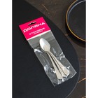 Набор ложек кофейных из нержавеющей стали Доляна, h=12.4 см, толщина 2.2 мм, 410 сталь, 3 шт., серебристый - Фото 5