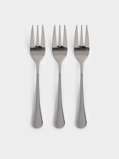 Набор вилок десертных Доляна, длина 14.2 см, толщина 2.2 мм, 410 сталь, 3 шт., нержавеющая сталь