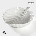 Салатник Magistro «Лист Бланш», 1.5 л, d=30 см, фарфор, белый - Фото 2