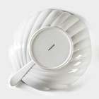 Салатник Magistro «Лист Бланш», 1.5 л, d=30 см, фарфор, белый - Фото 5