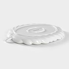 Блюдо для подачи Magistro «Герань Бланш», d=22.4 см, фарфор, белое - Фото 3