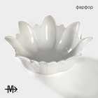 Салатник Magistro «Цветочек Бланш», d=24 см, фарфор, белый - Фото 2