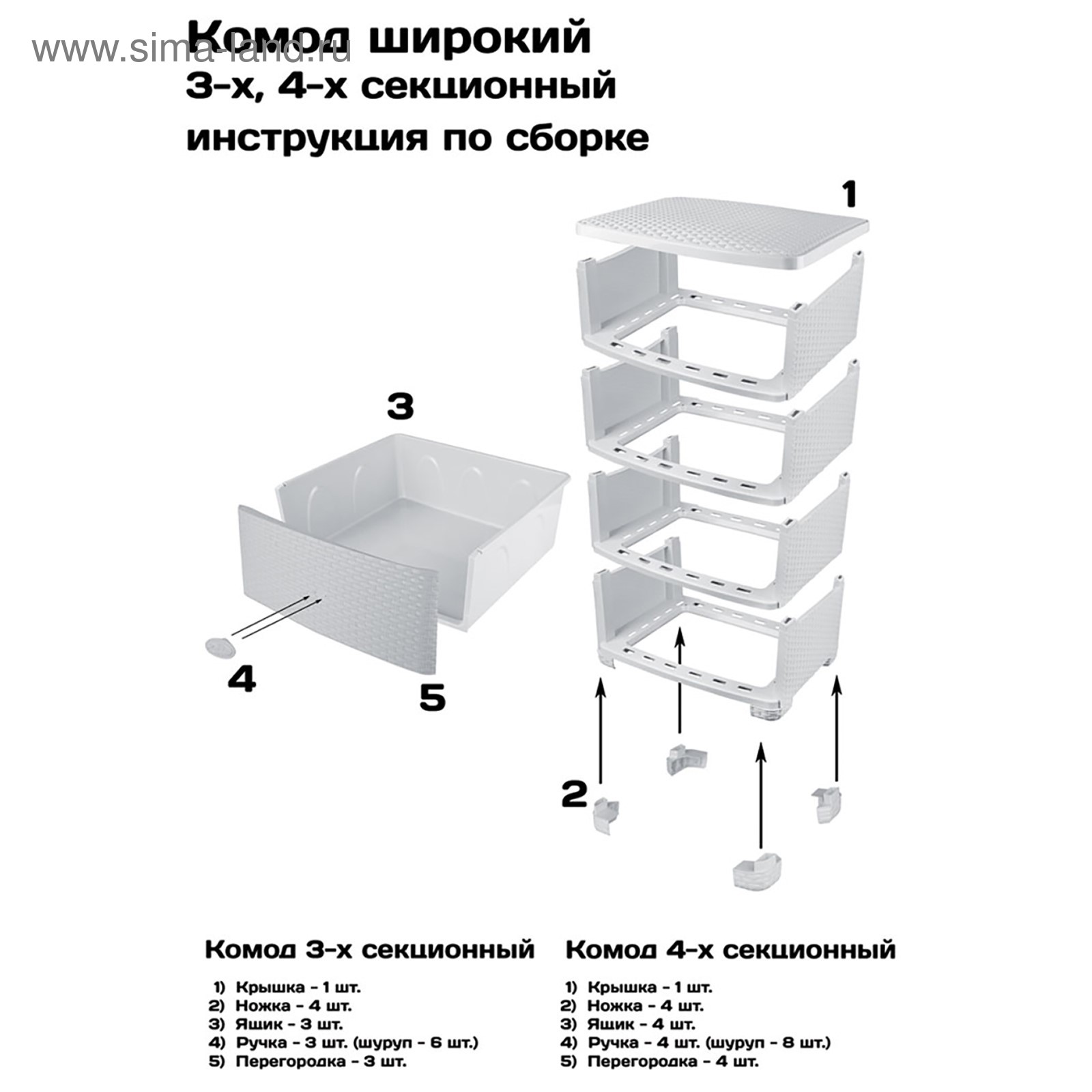 Сборка пластмассового комода