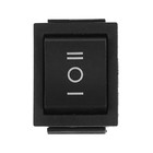 Кнопка - выключатель, трехпозиционный, 250 Вт, 15 А, 6 с, черный с нейтралью - Фото 3